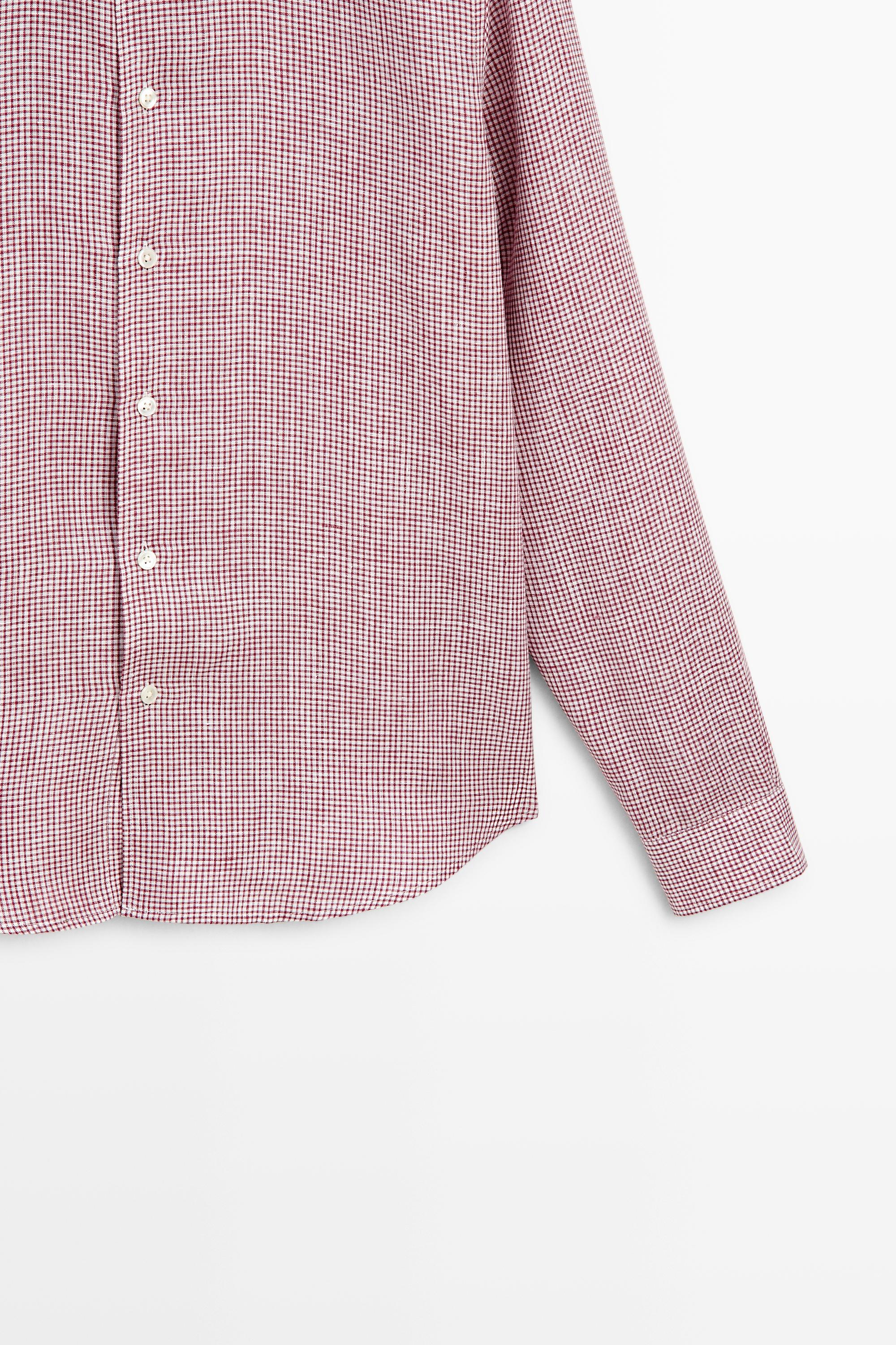 Chemise micro-carreaux regular fit 100 % lin